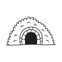 An illustration of letter U next to underground tunnel.eps vector