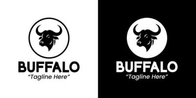 Elegant Buffalo Logo with Circular Shape and Clean Black and White Color Scheme for Branding vector