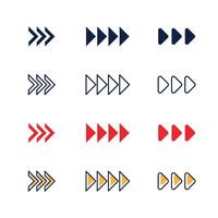 Arrow icon. Mega set of arrows. Black arrows icons. Arrow isolated collection. Set different cursor arrow direction symbols in flat style. vector
