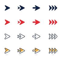 Arrow isolated icon. Mega set of arrows. Black arrows icons. Arrow collection. Set different cursor arrow direction symbols in flat style. vector
