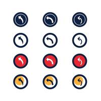 Mega set of circle arrows. Black arrows icons. Arrow left collection. Set different cursor arrow direction symbols in flat style. vector