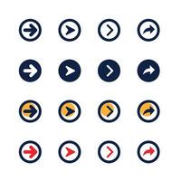 Circle Arrow icon. Mega set of isolated arrows. Black arrows icons. Arrow modern collection. Set different cursor arrow direction symbols in flat style. vector
