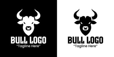Minimalist Bull Head Logo Design with Strong Visual Impact for Branding vector
