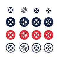 Cross icon set isolated on white background with black and yellow color vector