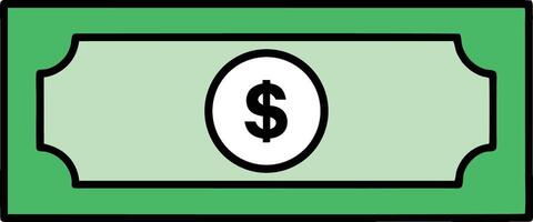 Isolated Currency Paper Money with Dollar Sign on White Background Isolated Flat vector