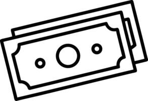 Stacked Currency Paper Money with Circle Pattern in Outline Style Design vector