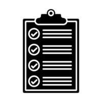 clipboard with checklist icon over white background, silhouette style, illustration vector