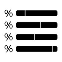 Loading bar icon. Black and white illustration of loading bar for web design vector