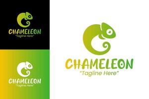Stylish Chameleon Logo Design with Green and Yellow Color Scheme vector