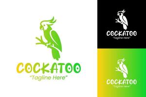 Creative Cockatoo Logo with a Fresh Green and Yellow Color Scheme for Business Use vector