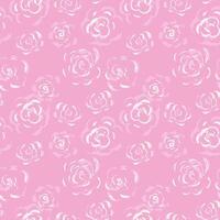 Seamless pattern featuring hand drawn artistic roses in soft shades on a pastel pink background. The expressive, sketch like floral design for textiles, fashion, packaging, branding vector