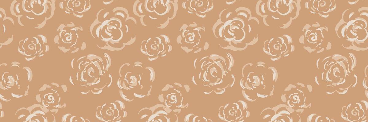 Seamless pattern with hand drawn abstract roses in beige and cream tones. Artistic floral design ideal for textiles, wallpapers, wedding decor, packaging, and branding
