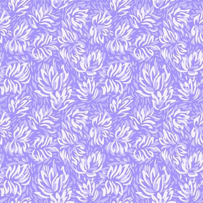 Seamless pattern with abstract purple floral shapes on a violet, lavender, lilac background. Decorative and modern design perfect for textiles, wallpapers, stationery, fashion prints