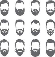 beards and beards icons set vector