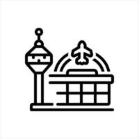 Black line icon airport vector