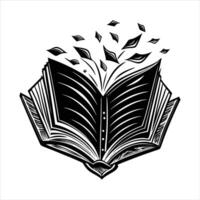 Open book with pages turning vector