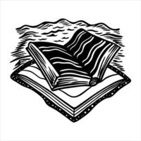 Open Book On Beach vector