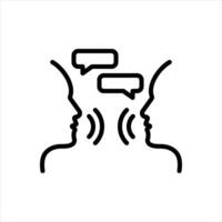 Black line icon communicate vector