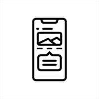 Black line icon comment vector