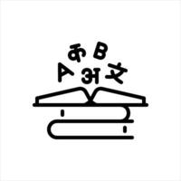 Black line icon language vector