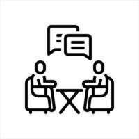 Black line icon conversation vector