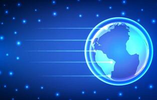 Digital technology background. Network futuristic online data cyber system fiber optic design wireless wifi map and world. vector
