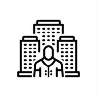 Black line icon property agent vector