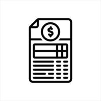 Black line icon invoice vector