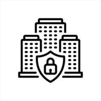 Black line icon security vector