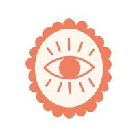 Mystical eye icon in scalloped frame vector