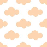 Seamless pastel cloud pattern on white background vector