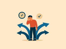 Decision Fatigue and Overwhelmed by Too Many Choices. vector
