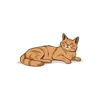 A lazy ginger tabby cat lying down for a nap illustration cute orange cat character feeling sleepy and relaxed perfect for pet lovers vector