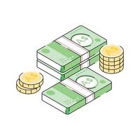 A trendy isometric icon of australian dollar stack vector
