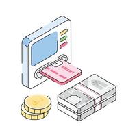 A well designed isometric icon of insert card. vector