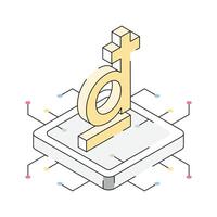 A trendy isometric icon of vietnamese currency vector