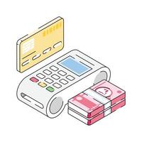 Check out this isometric icon of pos terminal billing vector