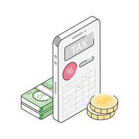 Have a look at this isometric online tax payment icon vector