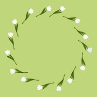 White Flower Wreath Summer Frame vector