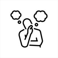 Black line icon think vector
