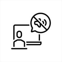 Black line icon avoid distraction vector