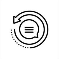 Black line icon repeat key phrases vector