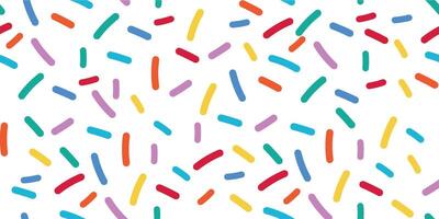 Rainbow Vermicelli Sprinkle Texture with Seamless Candy Background Featuring Donut Glaze and Sweet Colorful Sugar Decorations for Playful Dessert Inspired Pattern and Graphic Projects vector