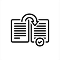 Black line icon summarize vector