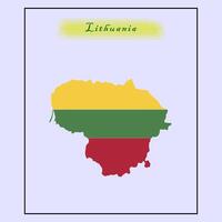 Lithuania country map calor flag vector