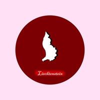 map of liechtenstein country red circle vector