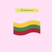 Simple flag of the country of Lithuania vector
