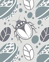 Graphic bug with abstract leaves and organic shapes vector
