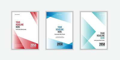 Modern folding ribbon theme book cover template in gradient color. A4 size book cover template for annual report, proposal, brochure, poster, corporate, company, illustration vector