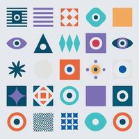 collection of different colored geometric and symbols vector
